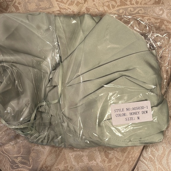 Isabelle’s Cabinet- Nowhere to go Honey Dew Slip Dress - Picture 3 of 5